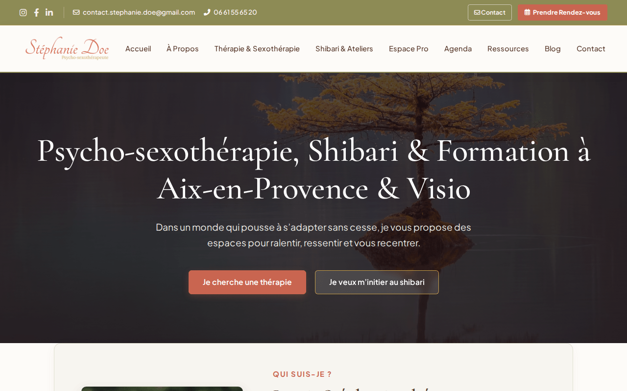 Mockup du site Stéphanie Doe